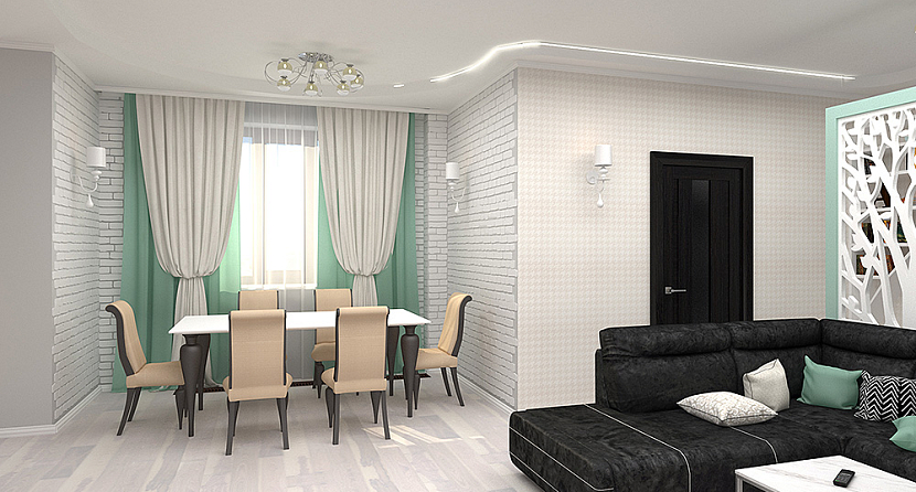 Ремонт и отделка гостиной в квартире в Москве