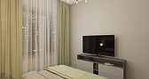 Дизайн интерьера спальни с люстрой
