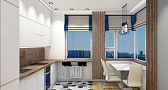 Дизайн кухни с панорамными окнами