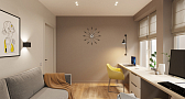 Дизайн комнаты с часами на стене