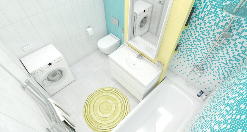 3d Дизайн проект ванной с туалетом