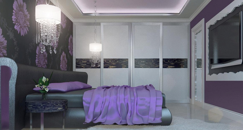 Спальня в фиолетовых цветах