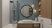 Дизайн ванной с зеркалом
